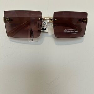 BKE Gold Frame Sunglasses with Brown Lenses